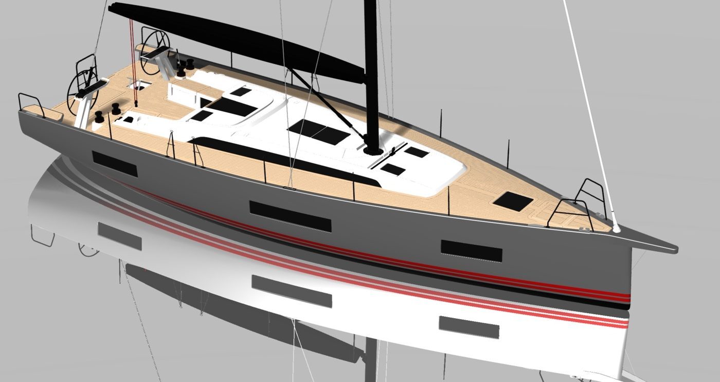 Nieuwe Solaris 44 2026 perspectief dek teak rendering